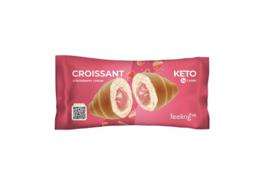 Croissant ripieno di crema alla fragola