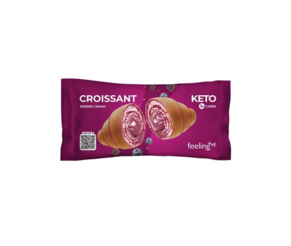 Croissant variegato ripieno di crema ai frutti di bosco