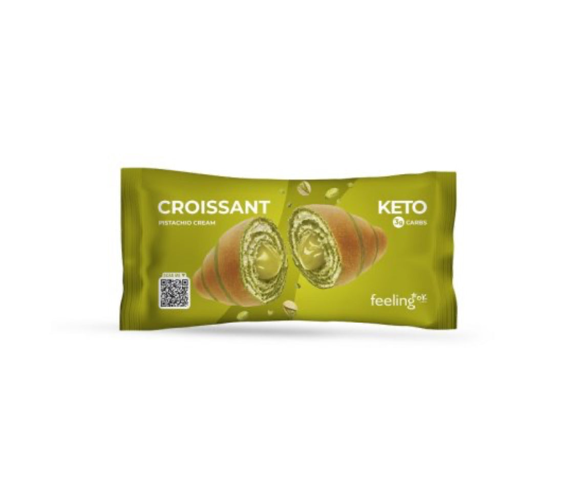 Croissant variegato ripieno di crema al pistacchio